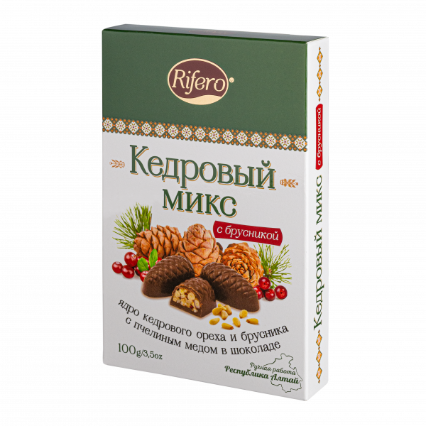 №1 Риф и ко Конфеты "Кедровый микс БРУСНИКА" 100г    в Искитиме