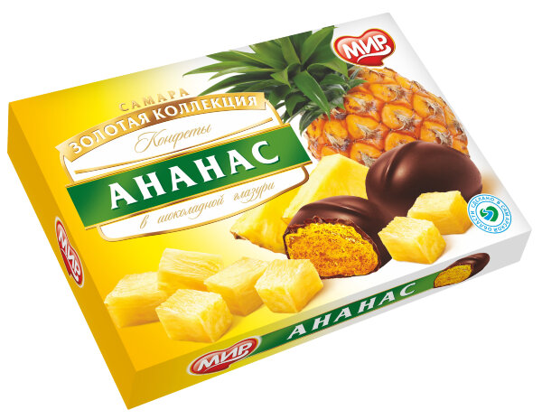 №2 КФ МИР Ананас в шоколадной глазури 160г в Искитиме